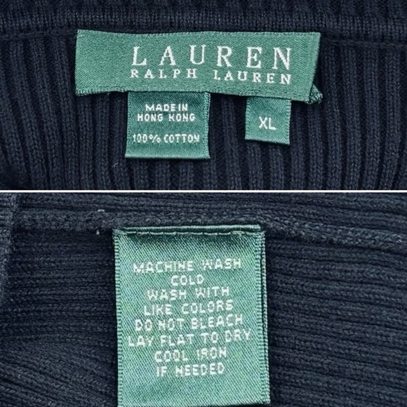 Lauren Ralph Lauren Black Ribbed Turtleneck Sweater Sz. XL - Picture 5 of 8